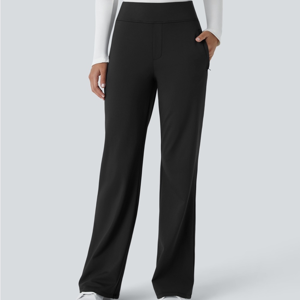 Halara Flex™ High Waisted Side Zipper Pocket Work Flare Pants *1